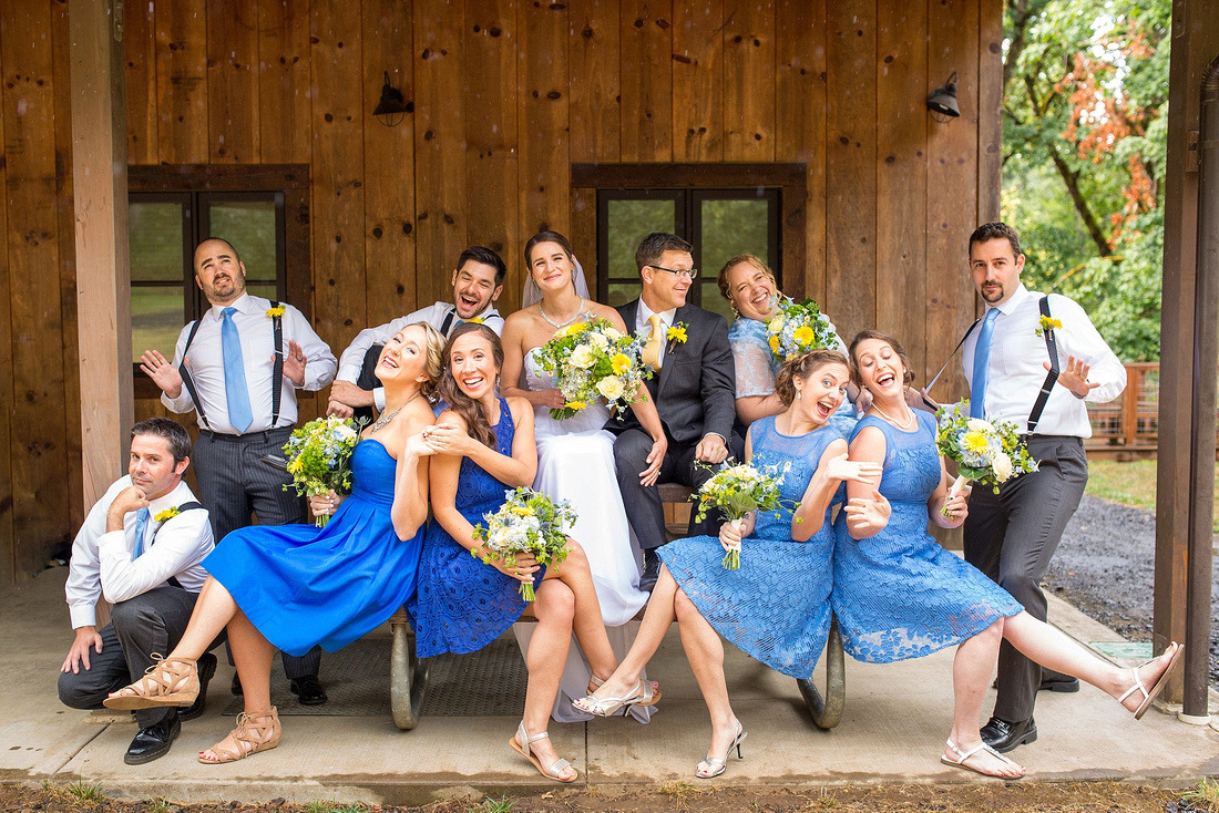 Blue and Yellow Bridal Party