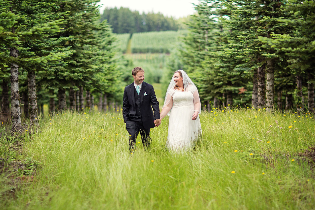 Bride and Groom in Farm